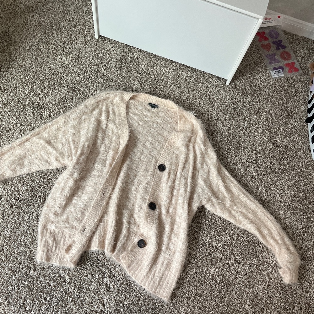 Fuzzy cream very soft sweater